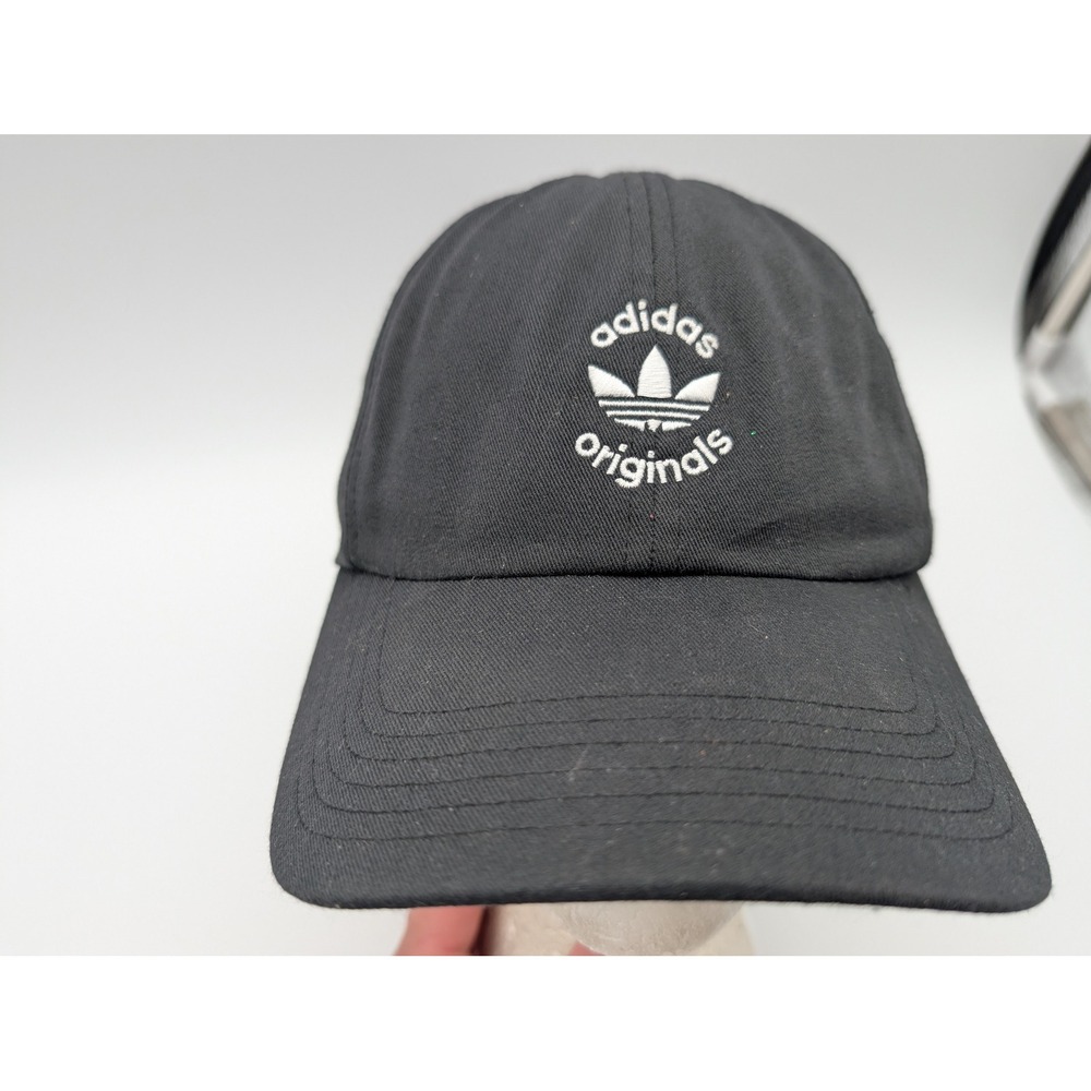 Adidas Originals Black Trefoil Logo Strapback Baseball Hat RN 90288